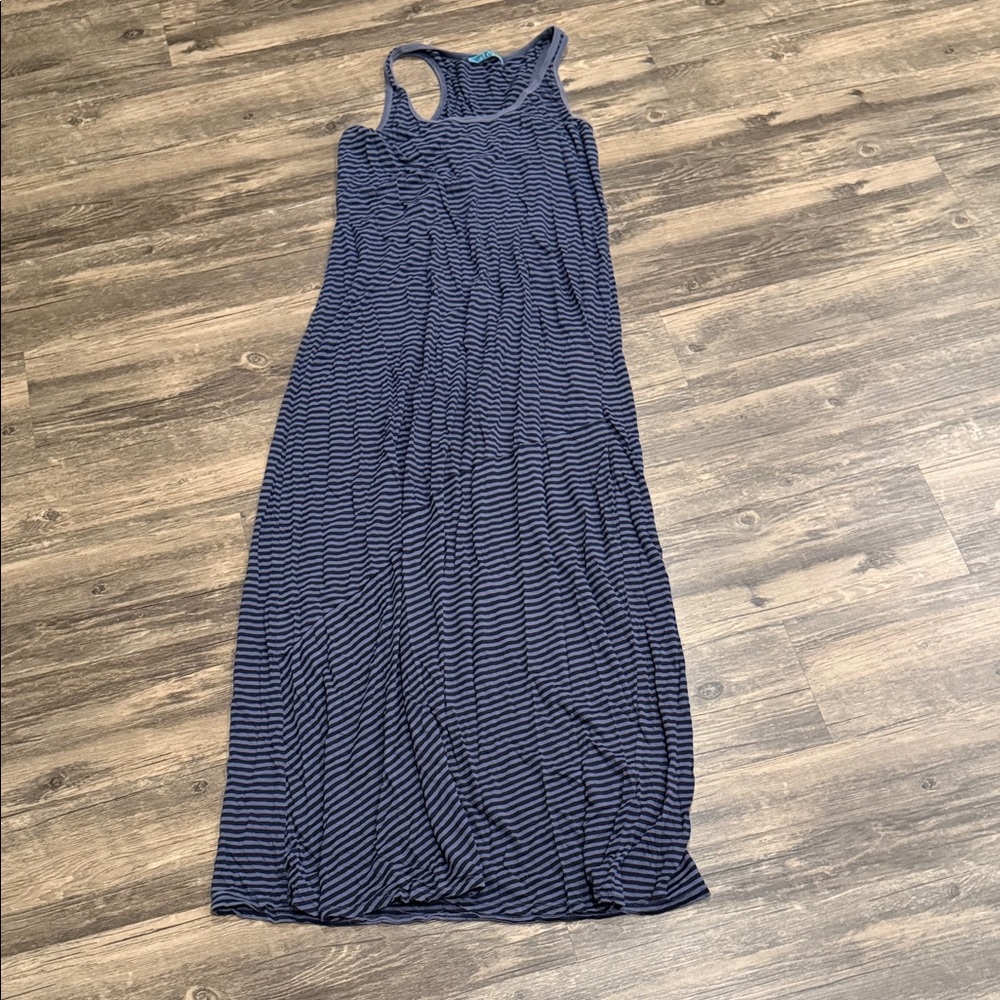 Navy Striped Maxi Dress